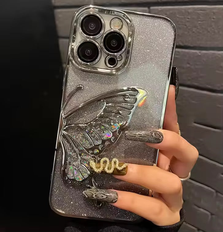 ✨ 3D Butterfly Glitter Mobile Case ✨