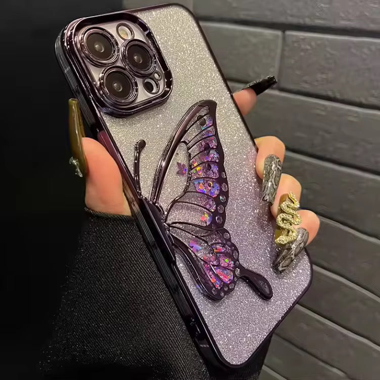 ✨ 3D Butterfly Glitter Mobile Case ✨