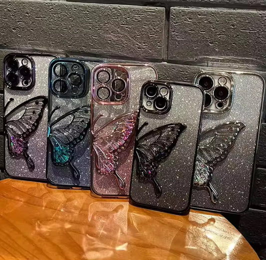 ✨ 3D Butterfly Glitter Mobile Case ✨