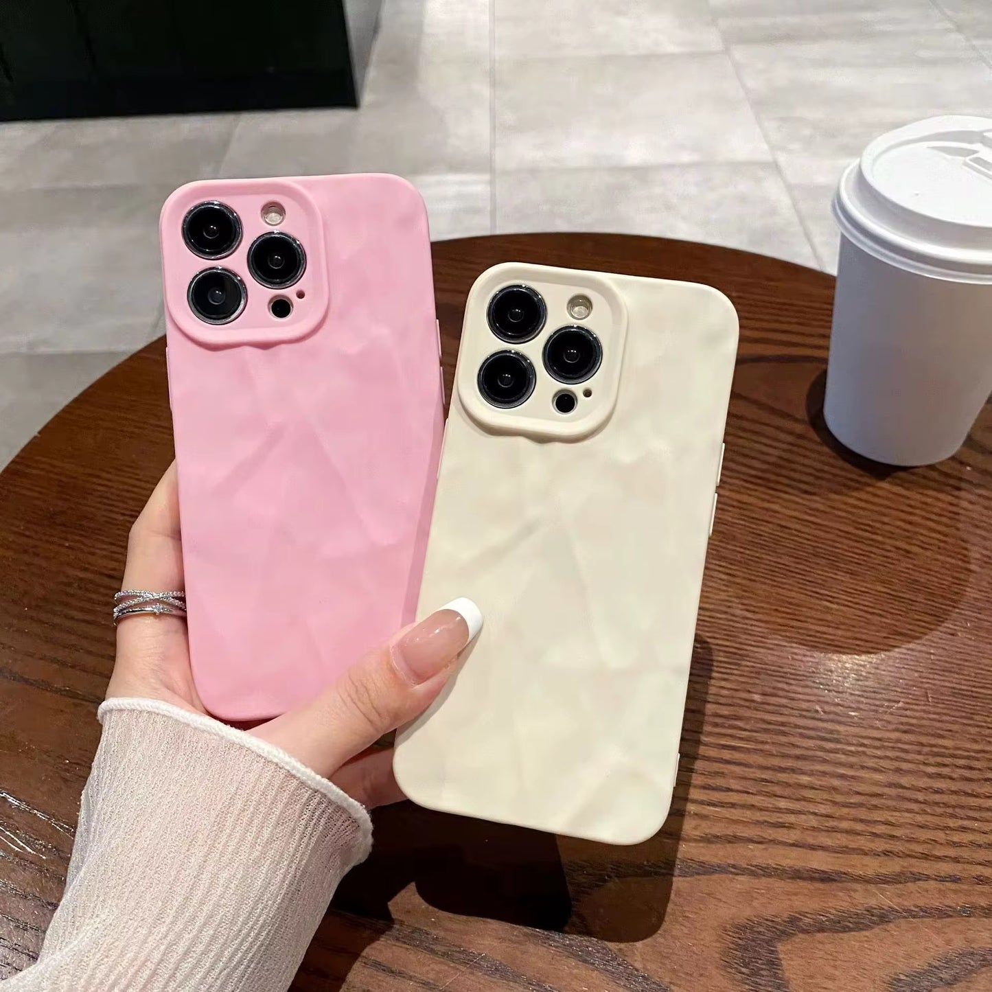 📱 Textured Pattern Silicone Case for iPhone 11–iPhone 16 Series